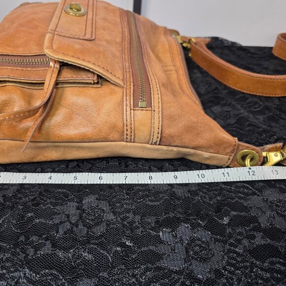 Vintage Fossil Brown Distressed Leather Crossbody Messenger Bag Purse - Picture 15 of 16